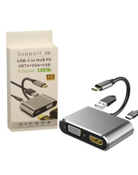 USB C TO HUB PD HDTV 4IN1 VGA USB